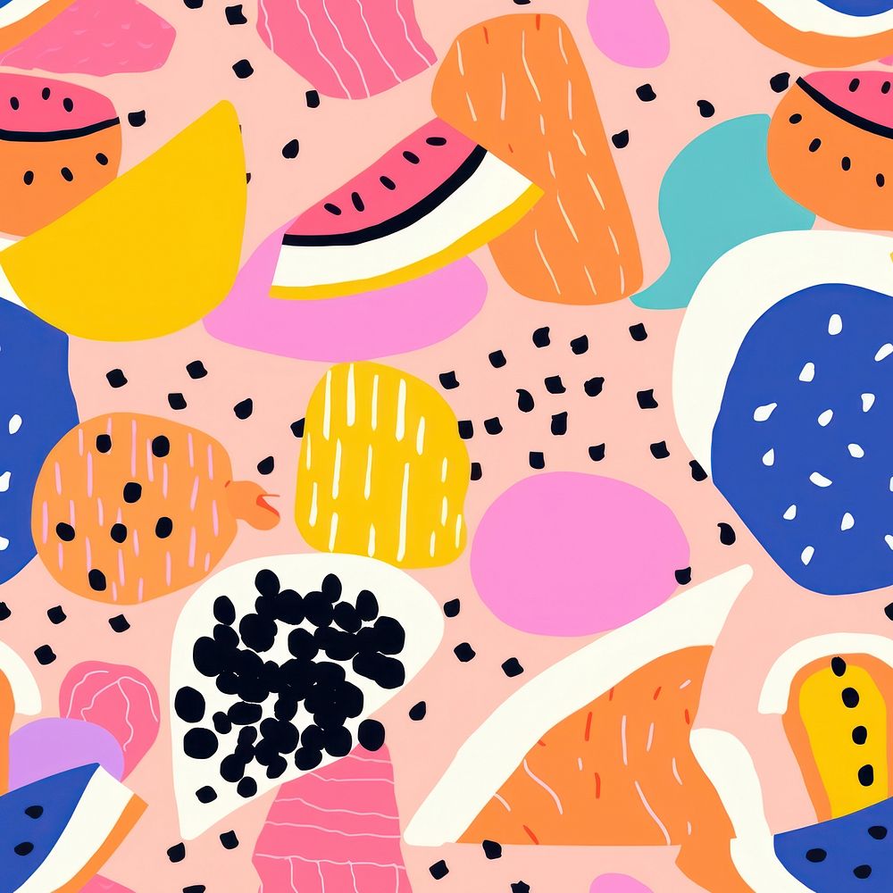 Vibrant fruit pattern backgrounds creativity watermelon. AI generated Image by rawpixel.