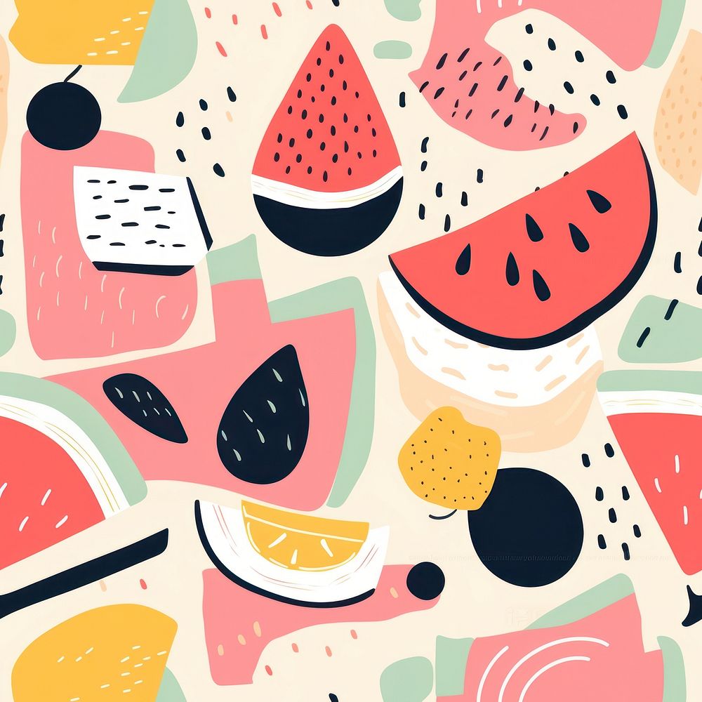 Vibrant fruit pattern food backgrounds watermelon. AI generated Image by rawpixel.