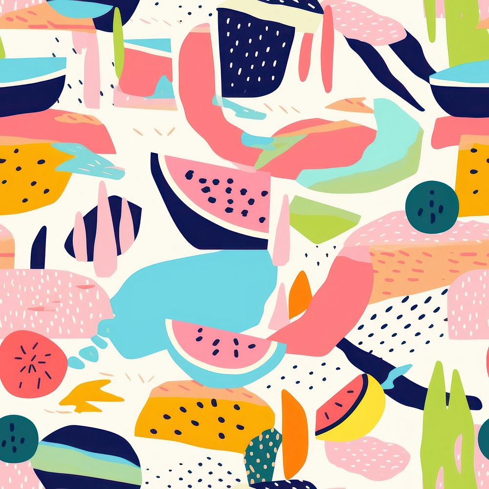 Vibrant fruit pattern food art backgrounds. AI generated Image by rawpixel.