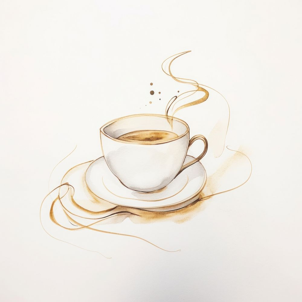 Coffee drawing sketch drink. AI generated Image by rawpixel.