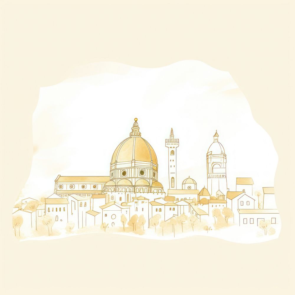 Florence city architecture building drawing. AI generated Image by rawpixel.