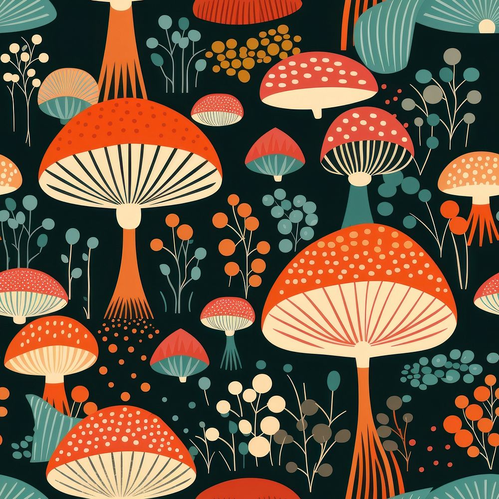 Mushroom pattern backgrounds agaric. 