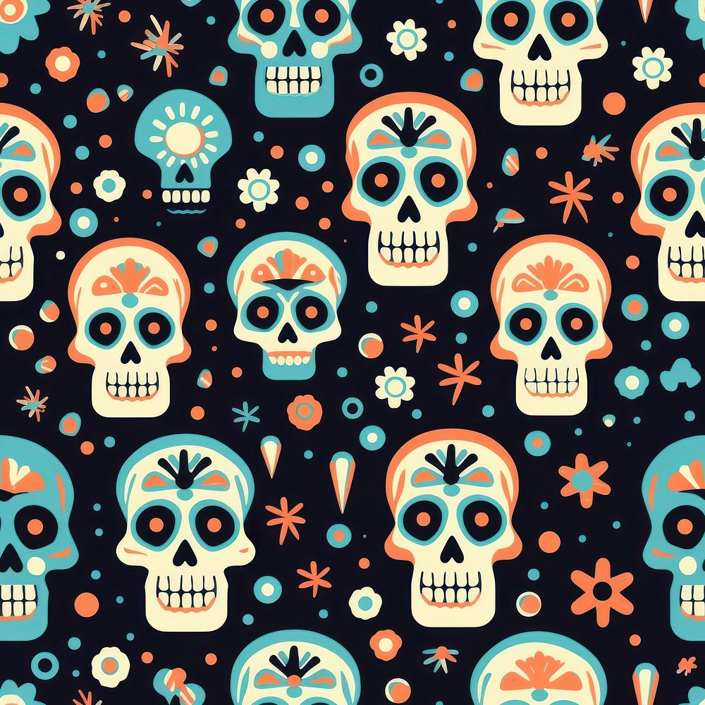 Skull pattern backgrounds art. AI generated Image by rawpixel.