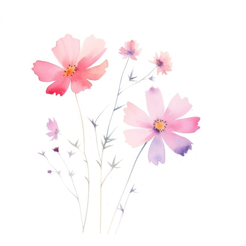 Cosmos flowers blossom petal plant. AI generated Image by rawpixel.