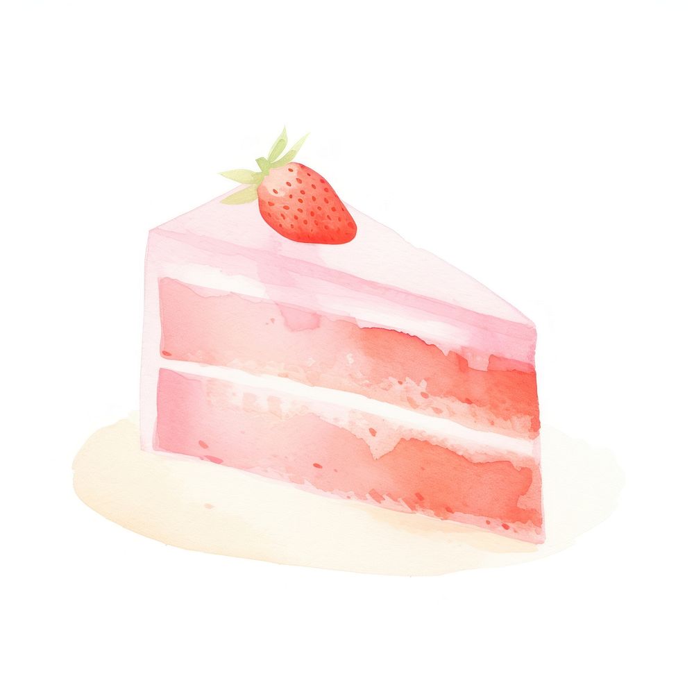 Strawberry cake dessert cream fruit. AI generated Image by rawpixel.