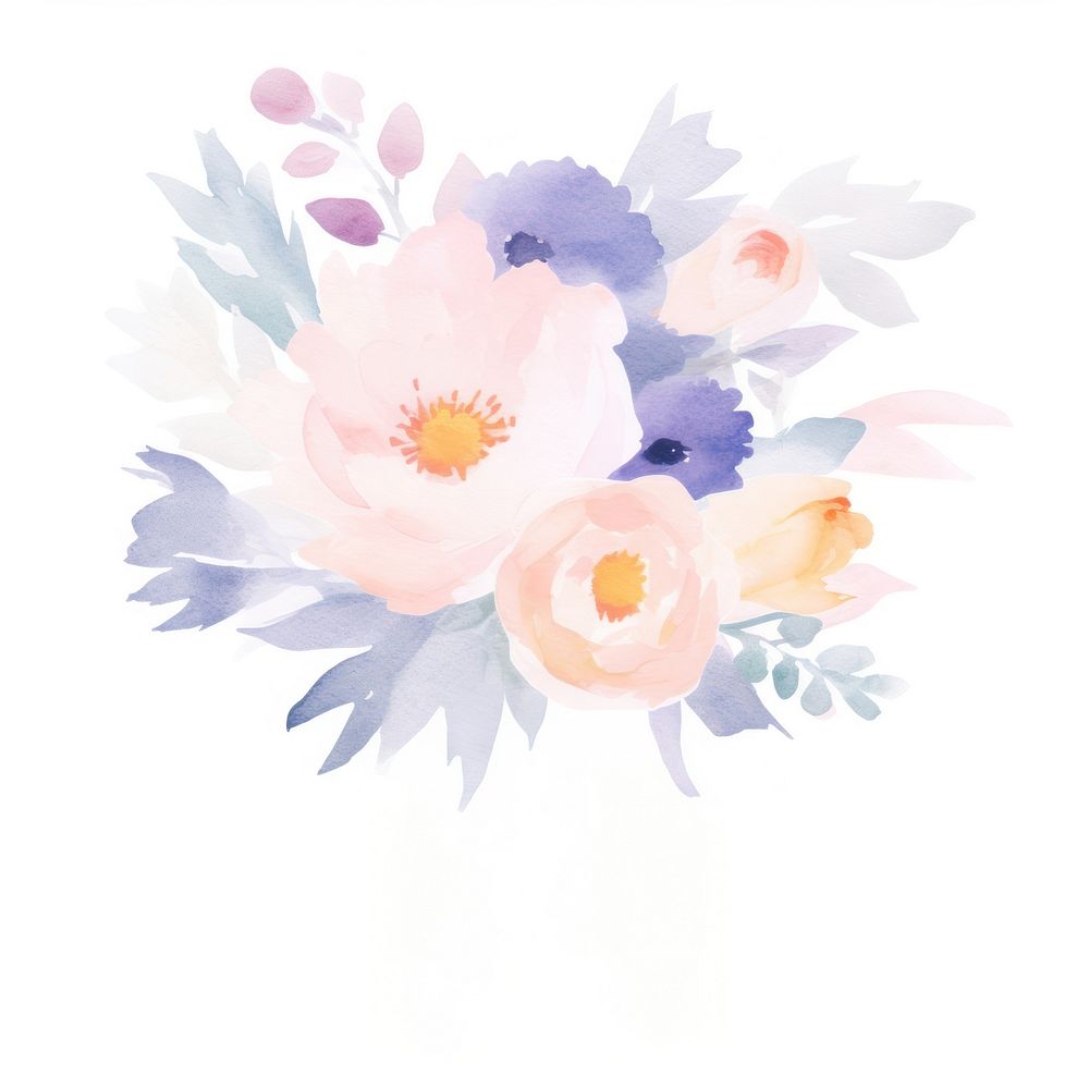 Bouquet painting graphics flower. AI generated Image by rawpixel.