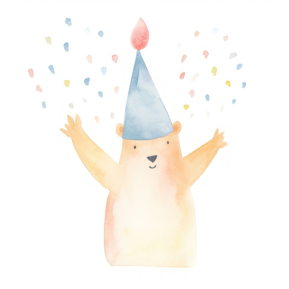 Bear celebrating birthday celebration anniversary creativity. AI generated Image by rawpixel.