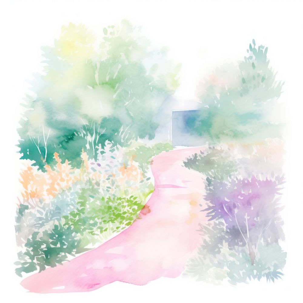 Garden painting outdoors nature. AI generated Image by rawpixel.