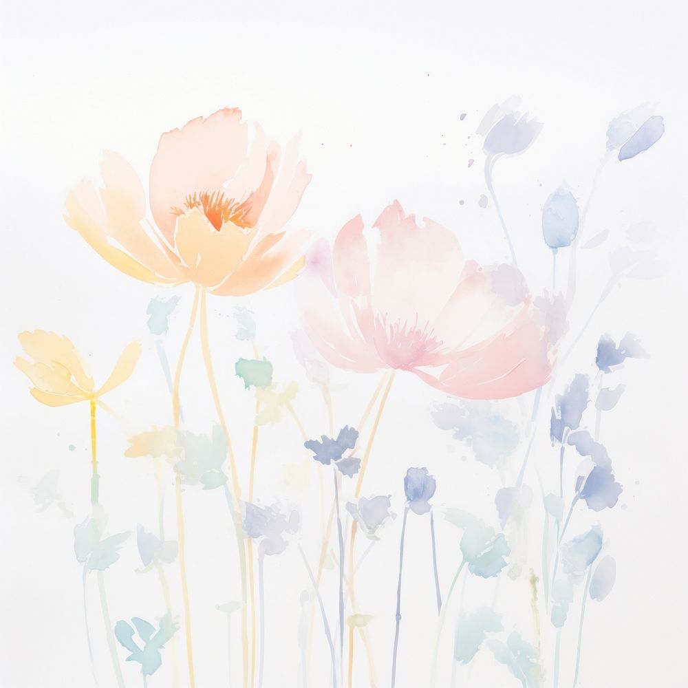 Flowers painting graphics pattern. AI generated Image by rawpixel.
