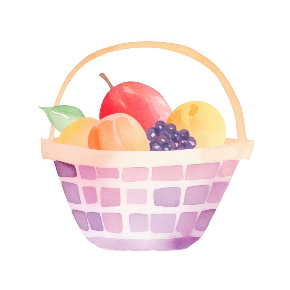 Fruit basket food pear white background. AI generated Image by rawpixel.