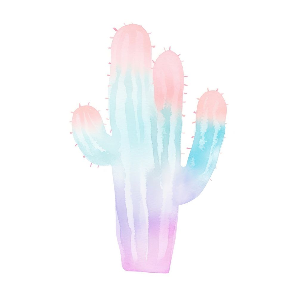 Pastel cactus plant white background creativity. AI generated Image by rawpixel.