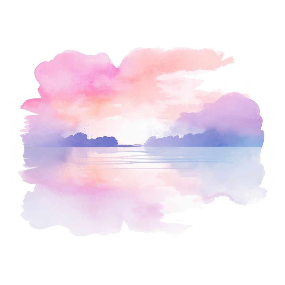 Pastel sunset painting outdoors nature. AI generated Image by rawpixel.