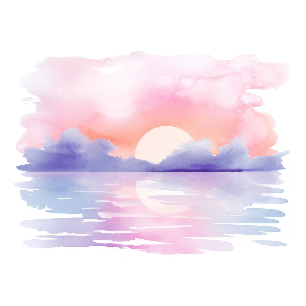 Pastel sunset painting outdoors nature. AI generated Image by rawpixel.
