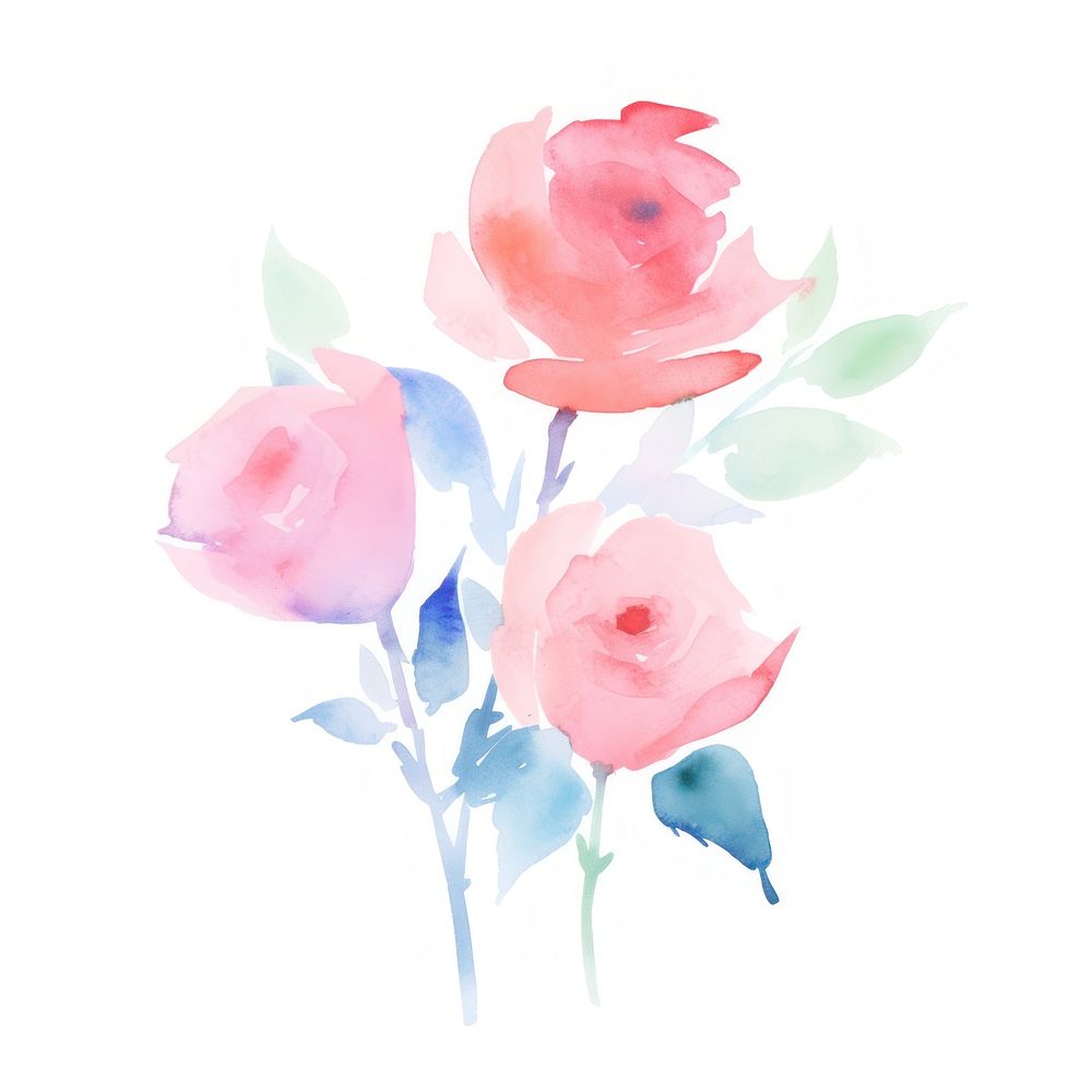 Rose bouquet painting graphics pattern. AI generated Image by rawpixel.