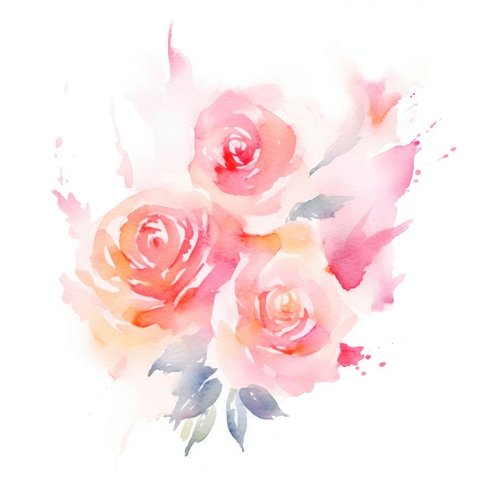 Rose bouquet painting graphics pattern. AI generated Image by rawpixel.