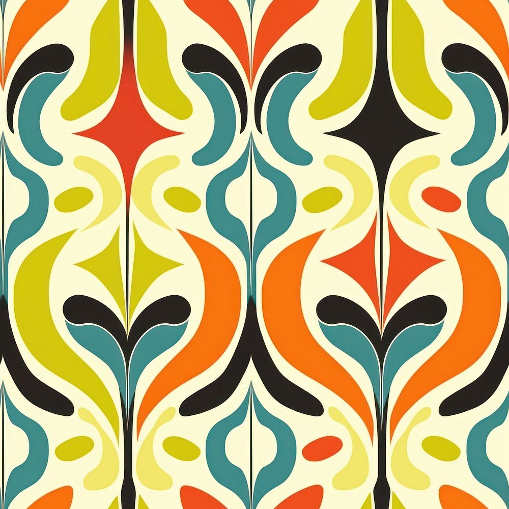Vintage 60s pattern backgrounds art creativity. 