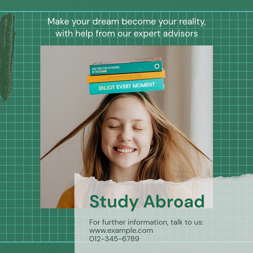 Study abroad Facebook post template