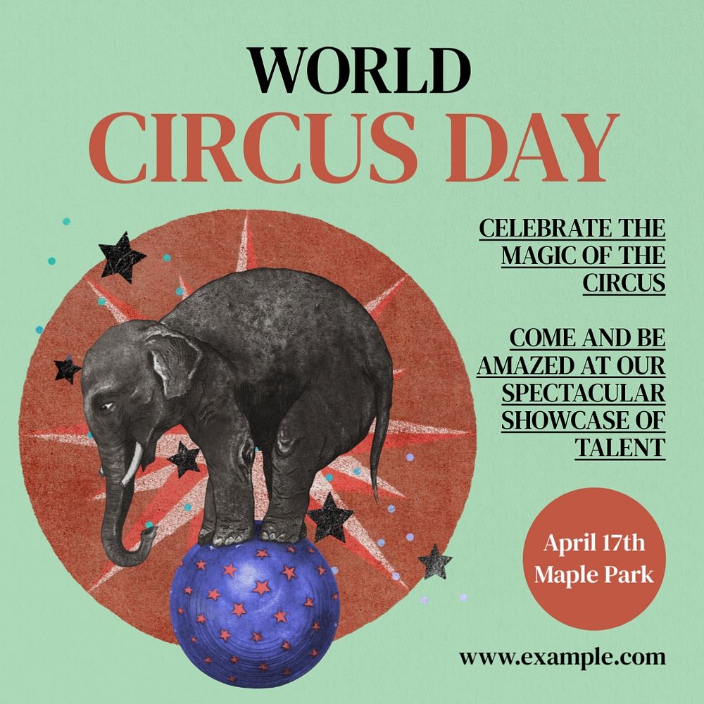 World circus day Instagram post template