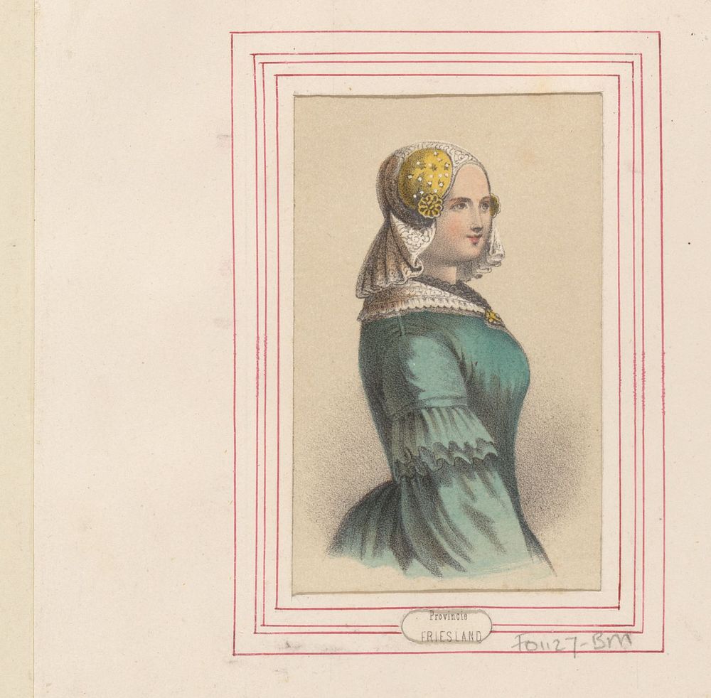 Vrouw in de klederdracht van Friesland (c. 1865 - c. 1875) by anonymous