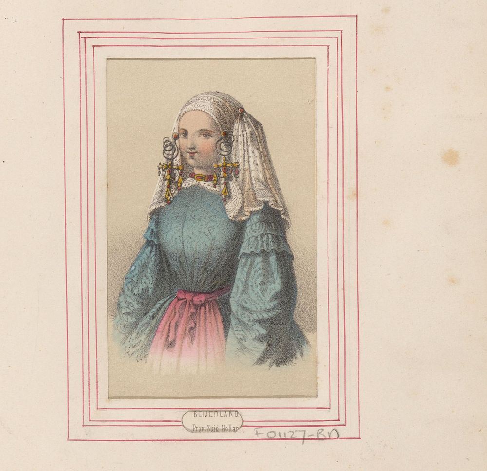 Vrouw in de klederdracht van Beijerland (c. 1865 - c. 1875) by anonymous