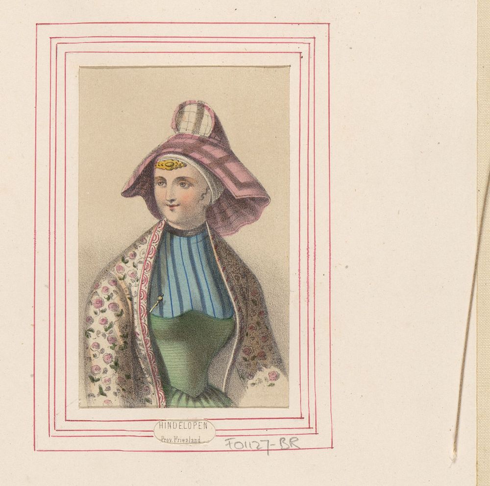 Vrouw in de klederdracht van Hindeloopen (c. 1865 - c. 1875) by anonymous