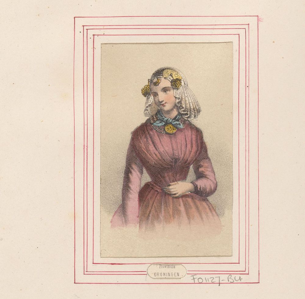 Vrouw in de klederdracht van Groningen (c. 1865 - c. 1875) by anonymous