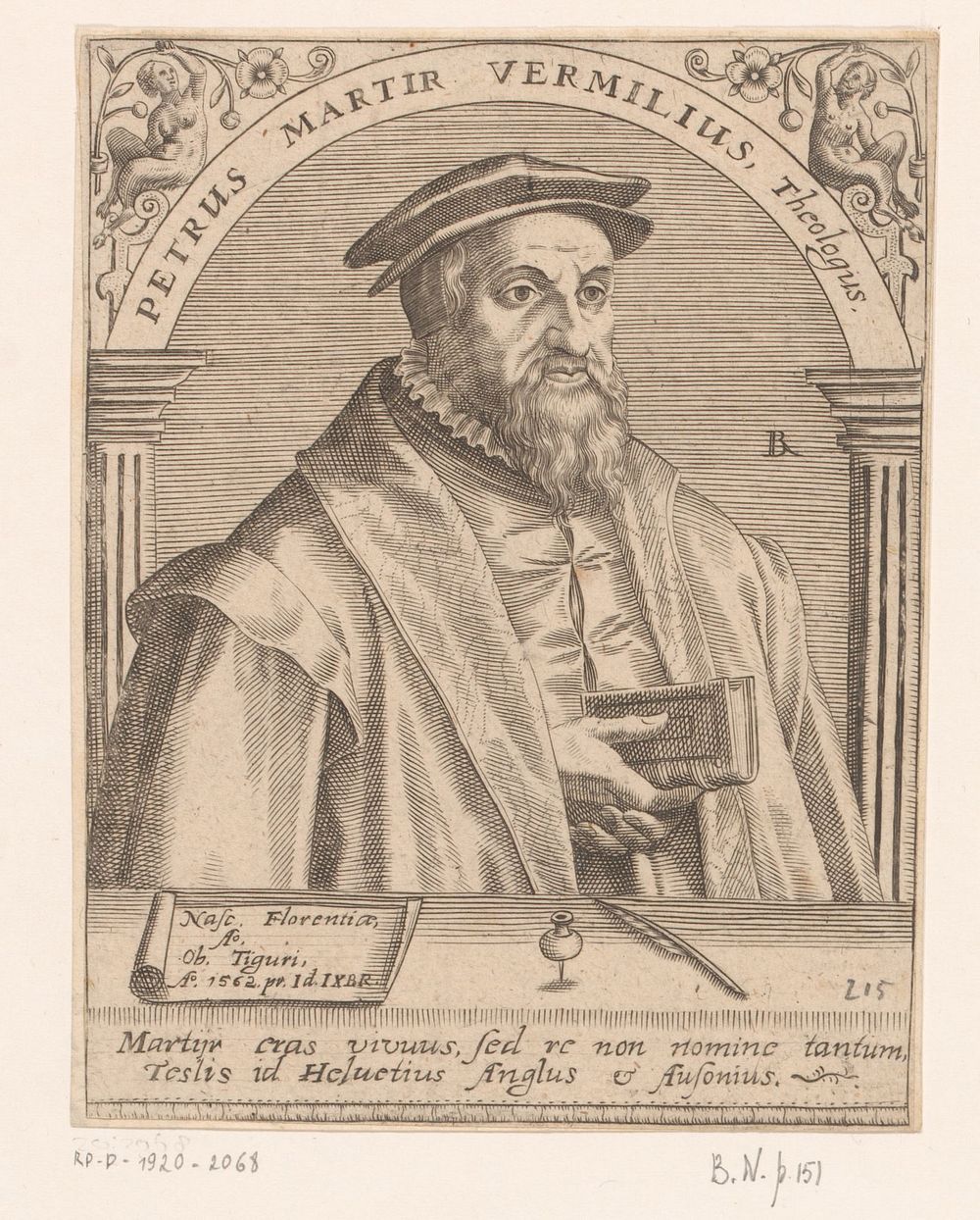 Portret van Peter Martyr Vermigli (1597 - 1599) by Robert Boissard