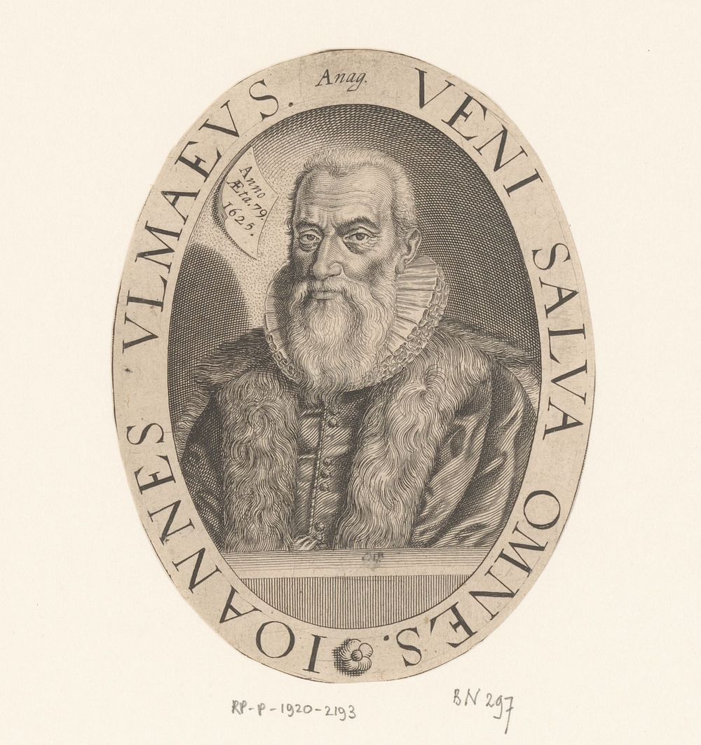 Portret van Ioannes Ulmaeus (1625 - 1667) by Michel Lasne