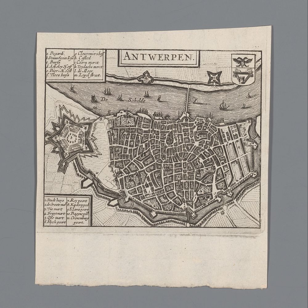 Plattegrond van Antwerpen (c. 1660 - c. 1662) by anonymous and Jacob van Meurs