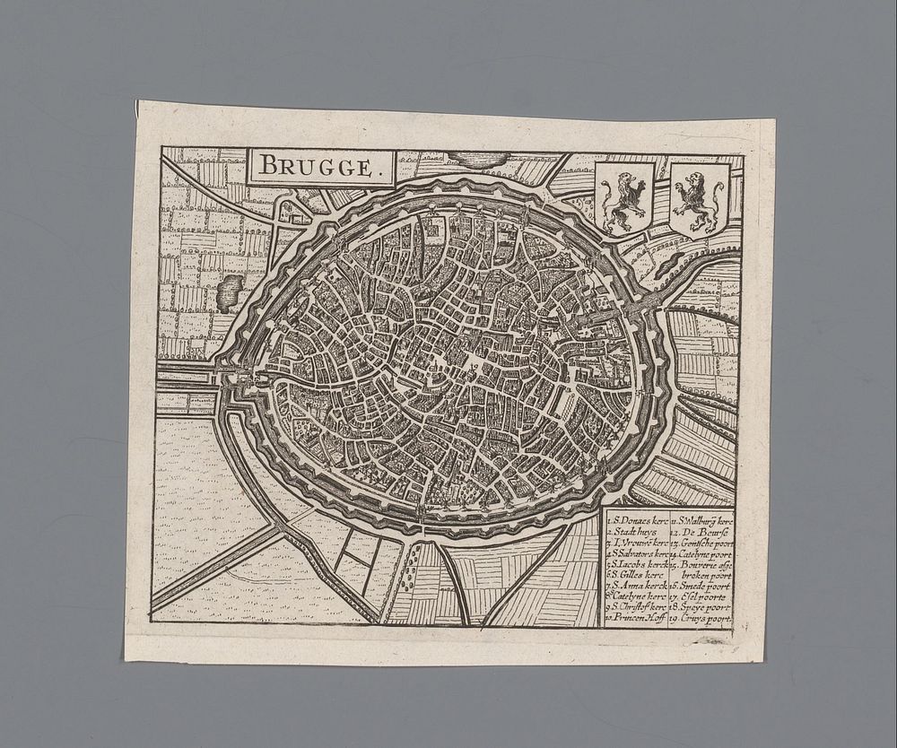 Plattegrond van Brugge (1652 - 1662) by anonymous, Johannes Janssonius and Jacob van Meurs