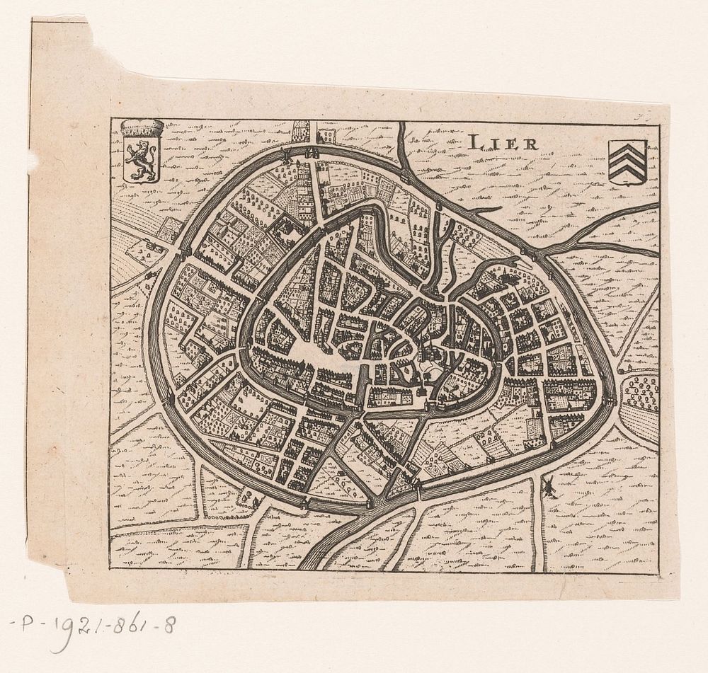 Plattegrond van Lier (1660) by anonymous and Jacob van Meurs