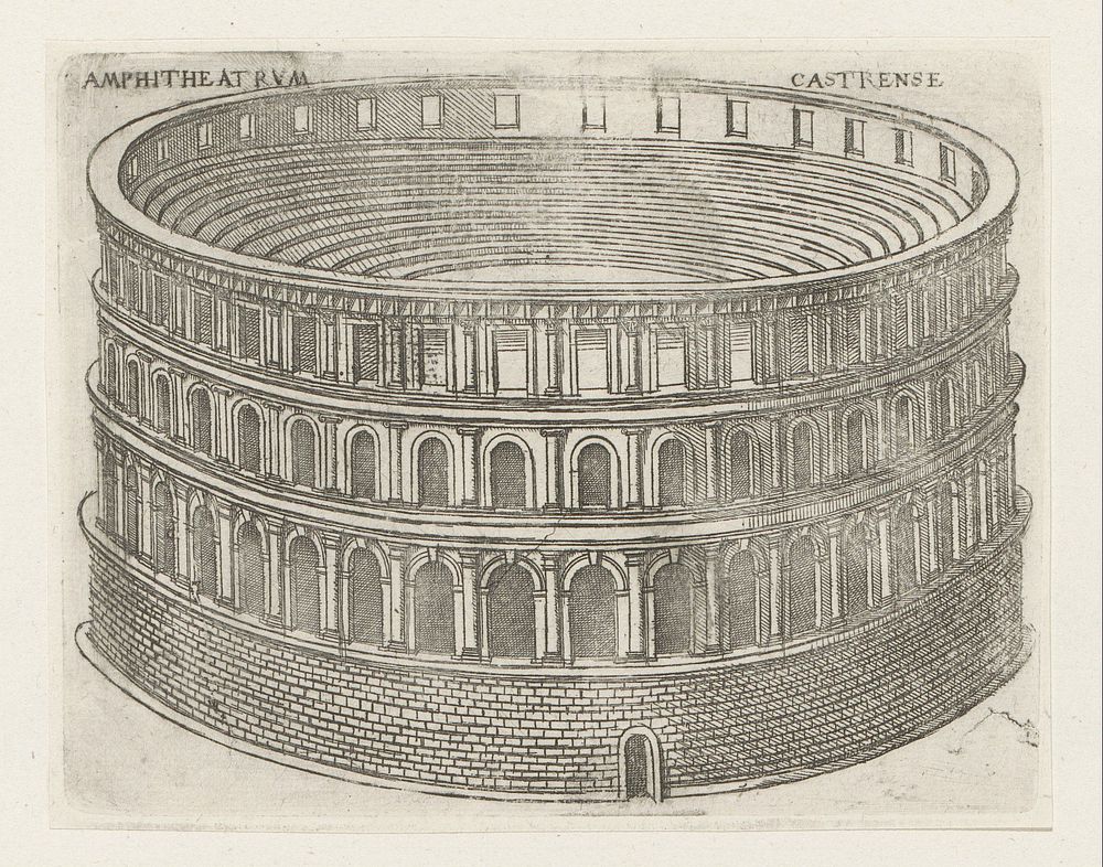 Het Amphitheatrum Castrense te Rome (1584) by Jacques Androuet, Denis Duval and Jacobus van Savoye Nemours