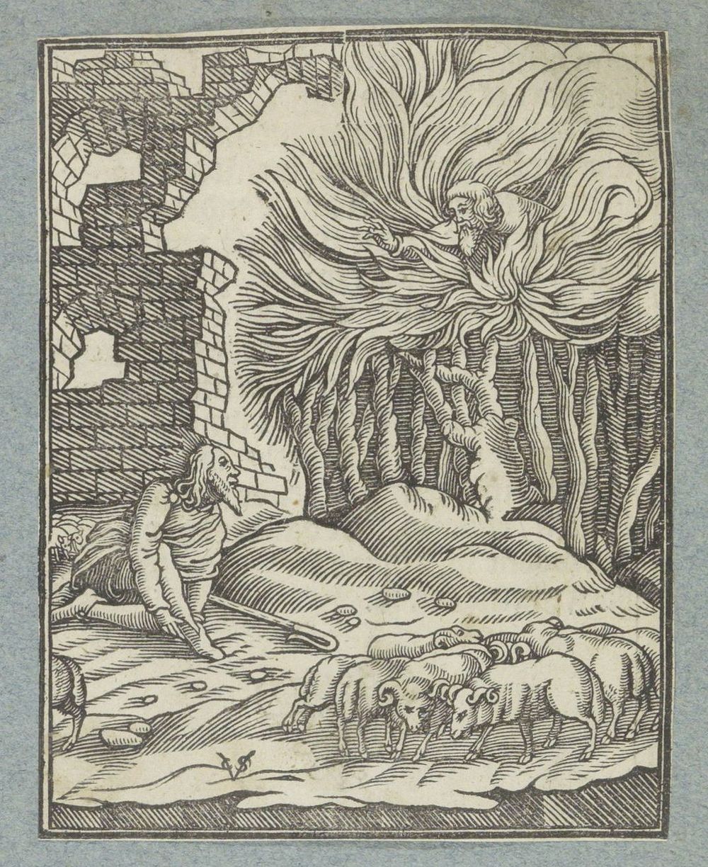 Mozes en de brandende braamstruik (1645 - 1646) by Christoffel van Sichem II, Christoffel van Sichem III, Veit Rudolf…