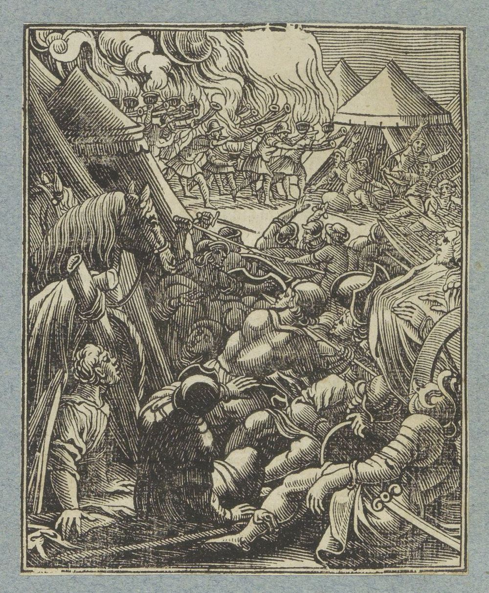 Gideon overvalt de Midjanieten (1645 - 1646) by Christoffel van Sichem II, Christoffel van Sichem III and Pieter Jacobsz…