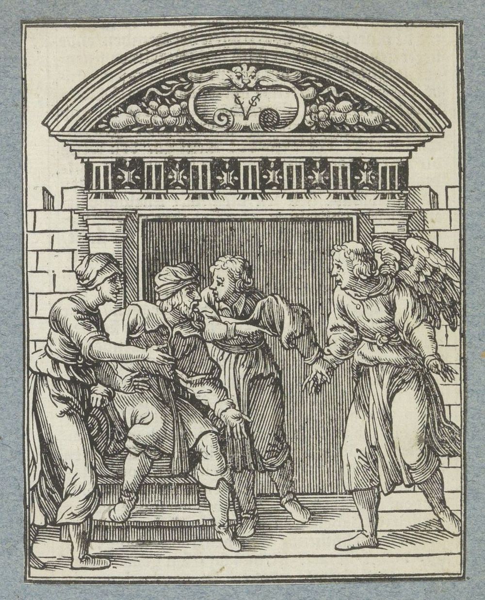Tobias stelt de engel Rafaël voor aan Tobit (1645 - 1646) by Christoffel van Sichem II, Christoffel van Sichem III, Georg…