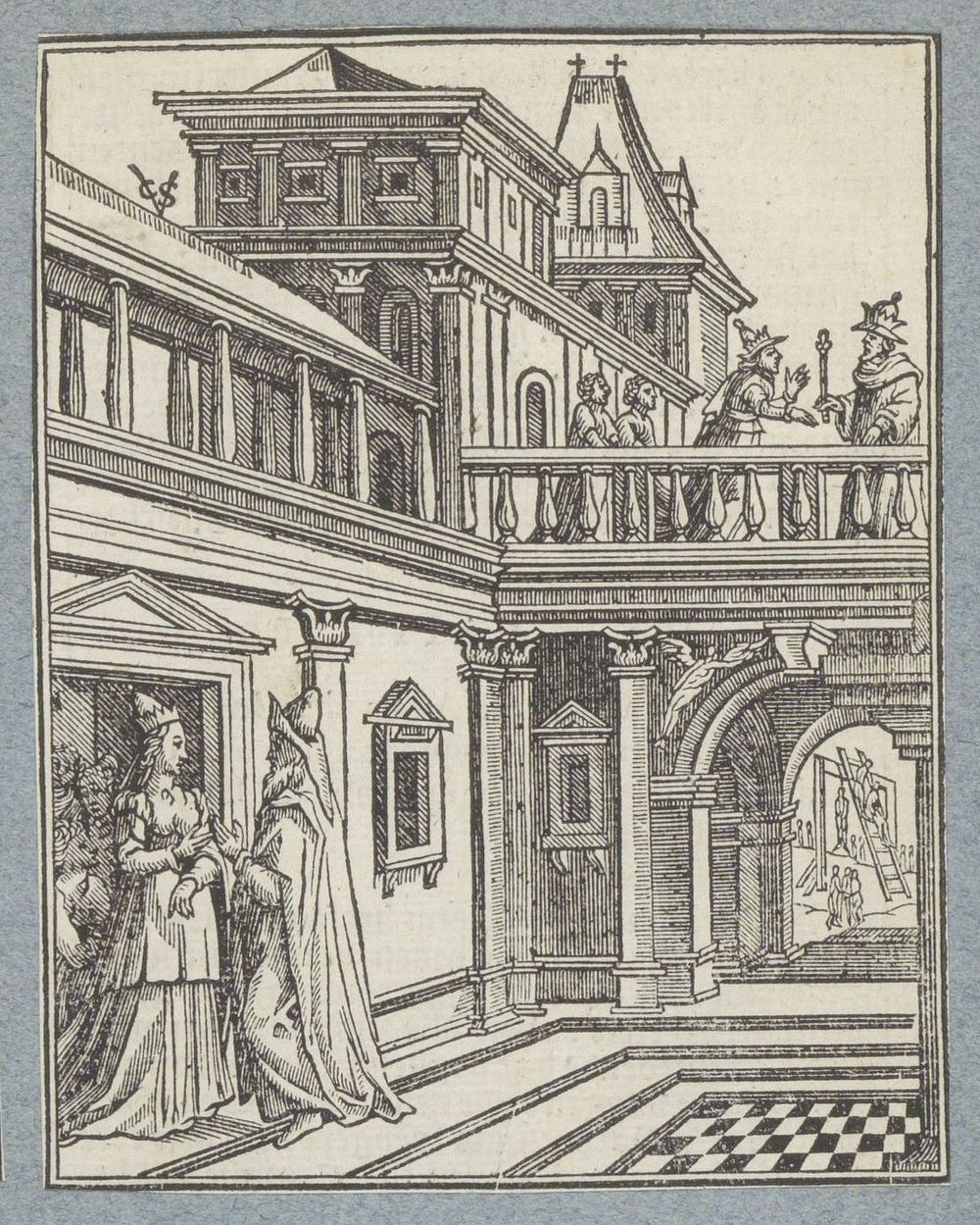 Ester voor het huis van Haman (1645 - 1657) by Christoffel van Sichem II, Christoffel van Sichem III, Philips Galle, Maarten…