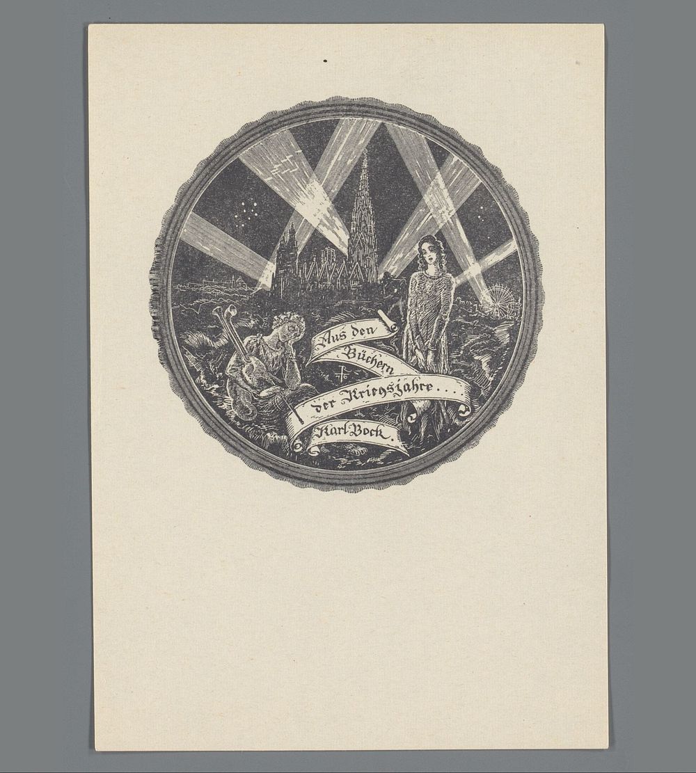 Ex libris van Karl Bock (1946) by Richard Teschner