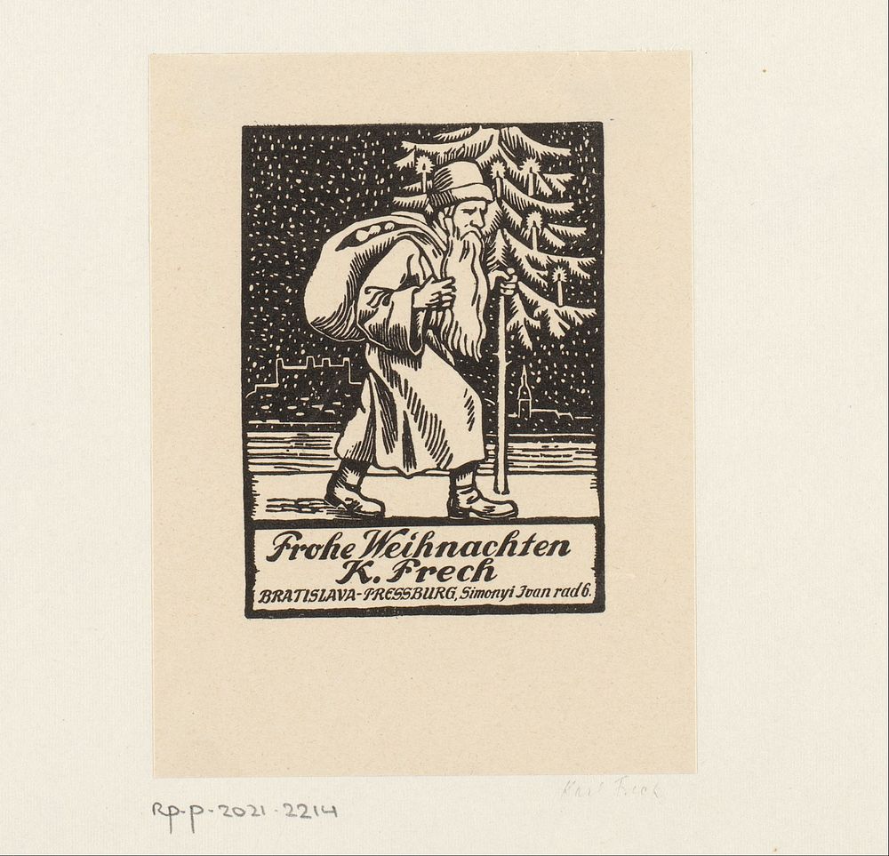 Kerstkaart van Karl Frech (1893 - 1945) by Karl Hugo Frech