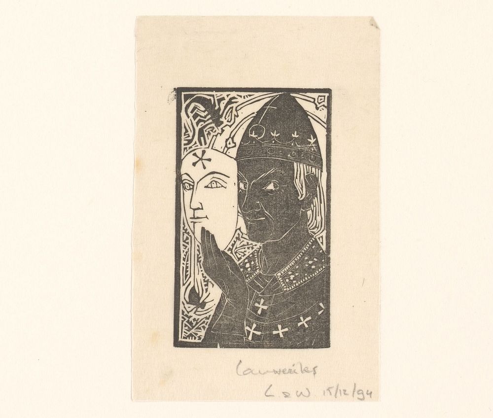 Geestelijke met masker (1894) by Mathieu Lauweriks
