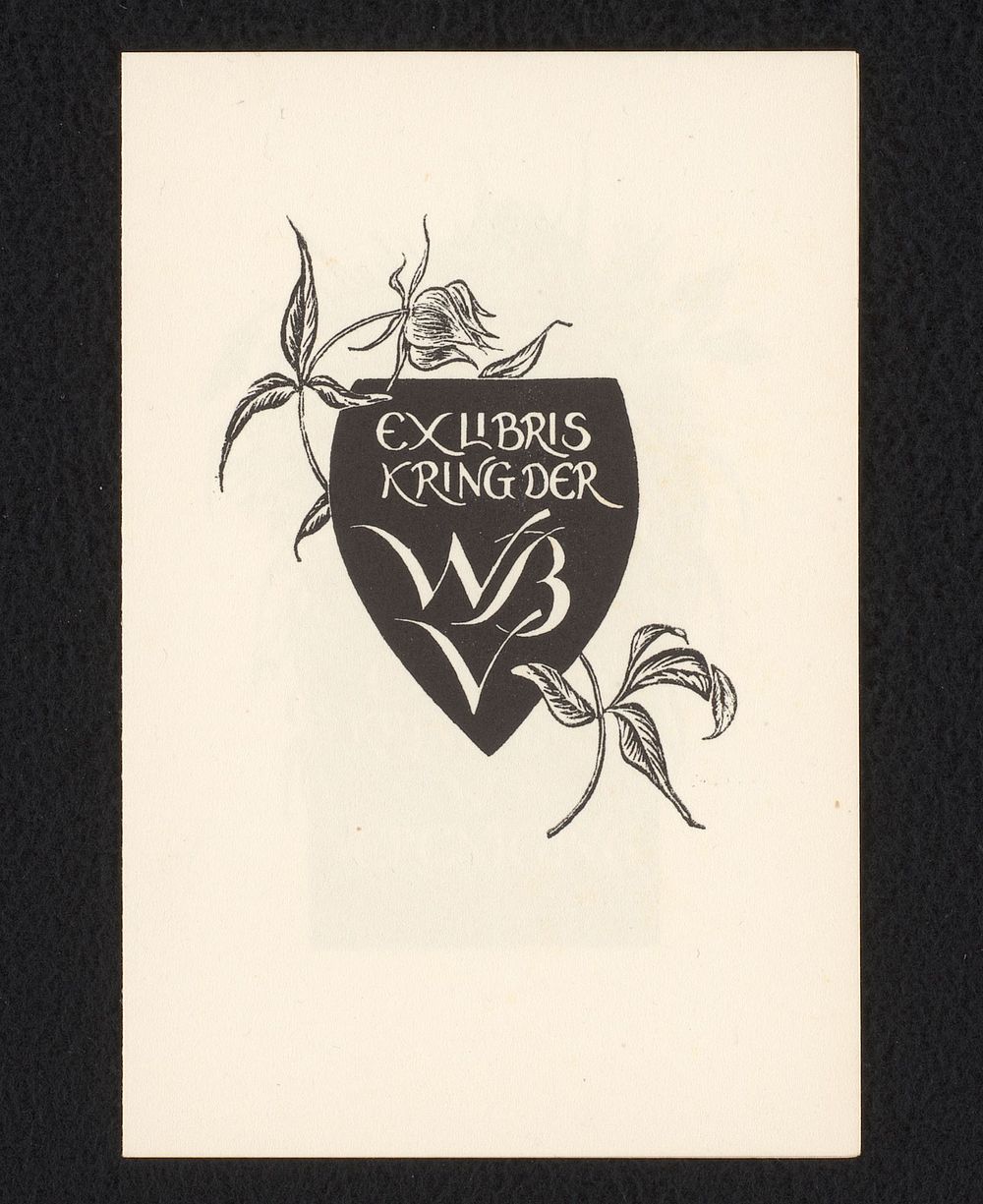 Lidmaatschapsbewijs van de Exlibriskring van de Wereldbibliotheek voor 1950 (in or before 1950) by Annemarie van Eck and…