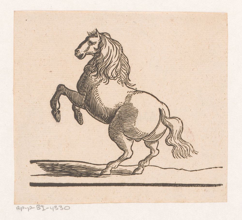 Steigerend paard (1600 - 1699) by anonymous, Dirck de Bray and Antonio Tempesta