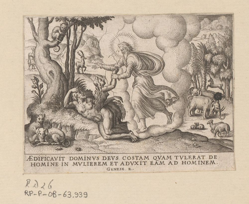 Schepping van Eva (in or after 1569) by Etienne Delaune