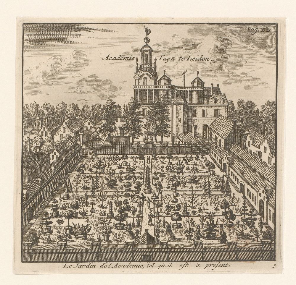 Gezicht op de Hortus Botanicus te Leiden (in or after 1675) by anonymous and Christiaan Hagen