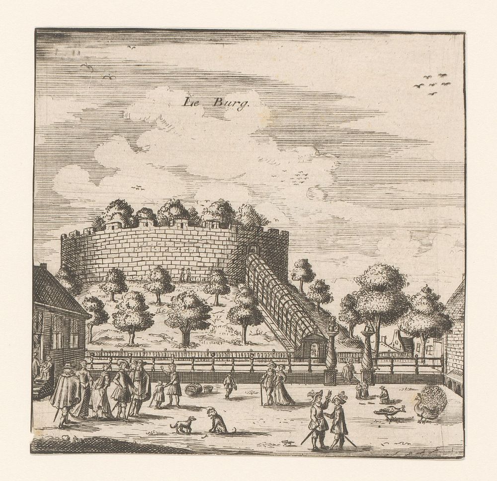 Gezicht op de burcht van Leiden (in or after 1675) by anonymous and Christiaan Hagen