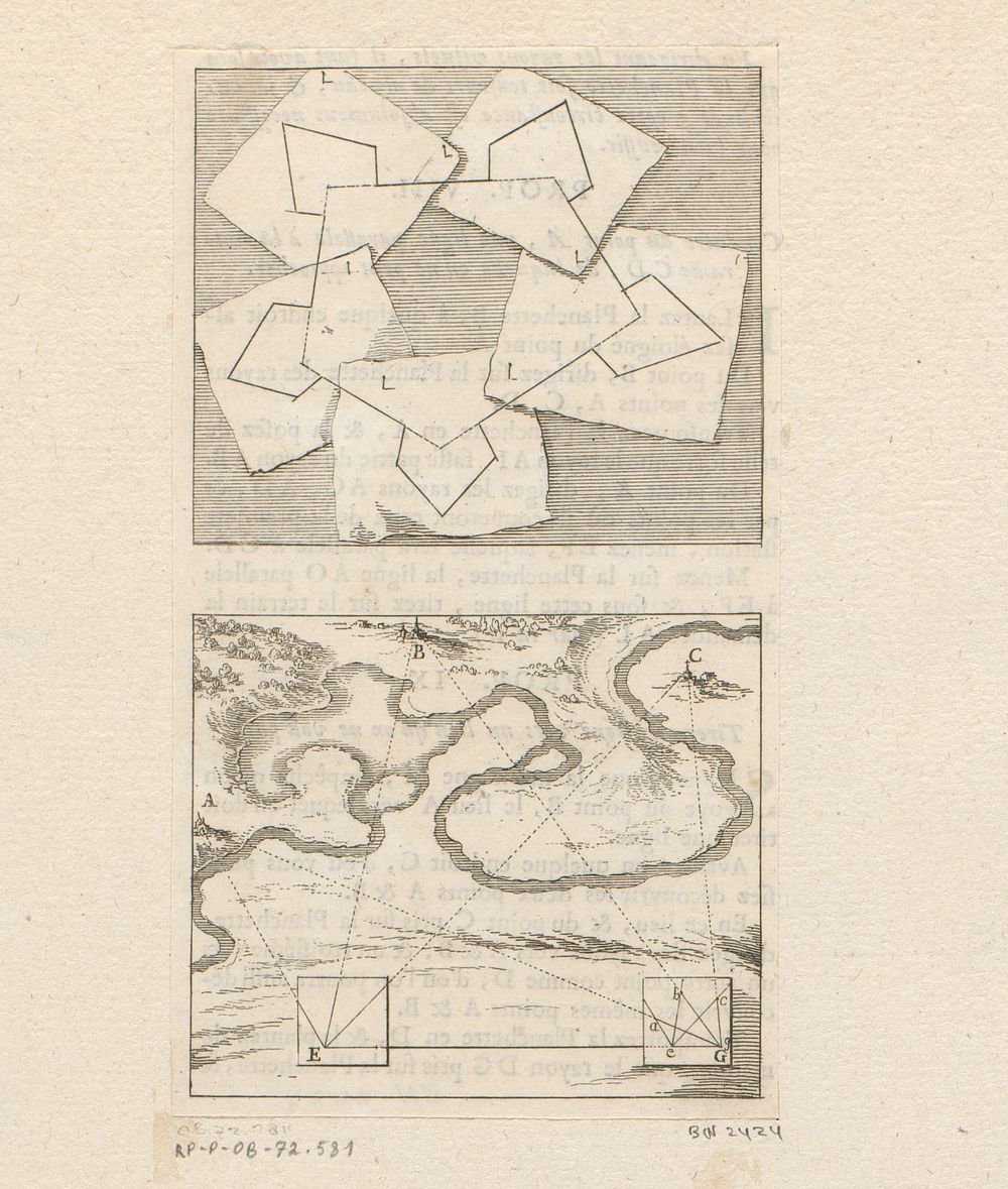Plannen voor een bastion met behulp van een meetplank (1690) by Sébastien Leclerc I and Jean Jombert