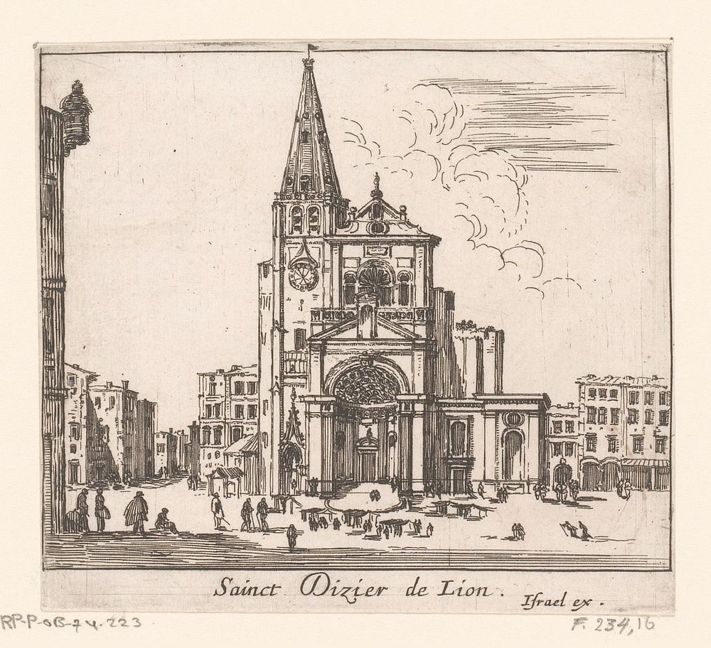 Gezicht op de kerk van Saint-Nizier (1652) by Israël Silvestre and Israël Henriet