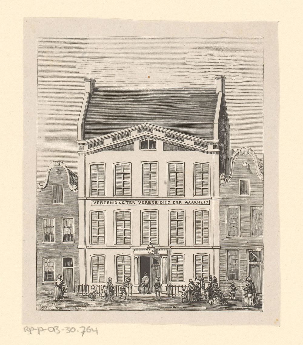 Gezicht op het pand 'Vereeniging ter verbreiding der waarheid' in de Elandsstraat te Amsterdam (1847 - 1912) by Isaac…