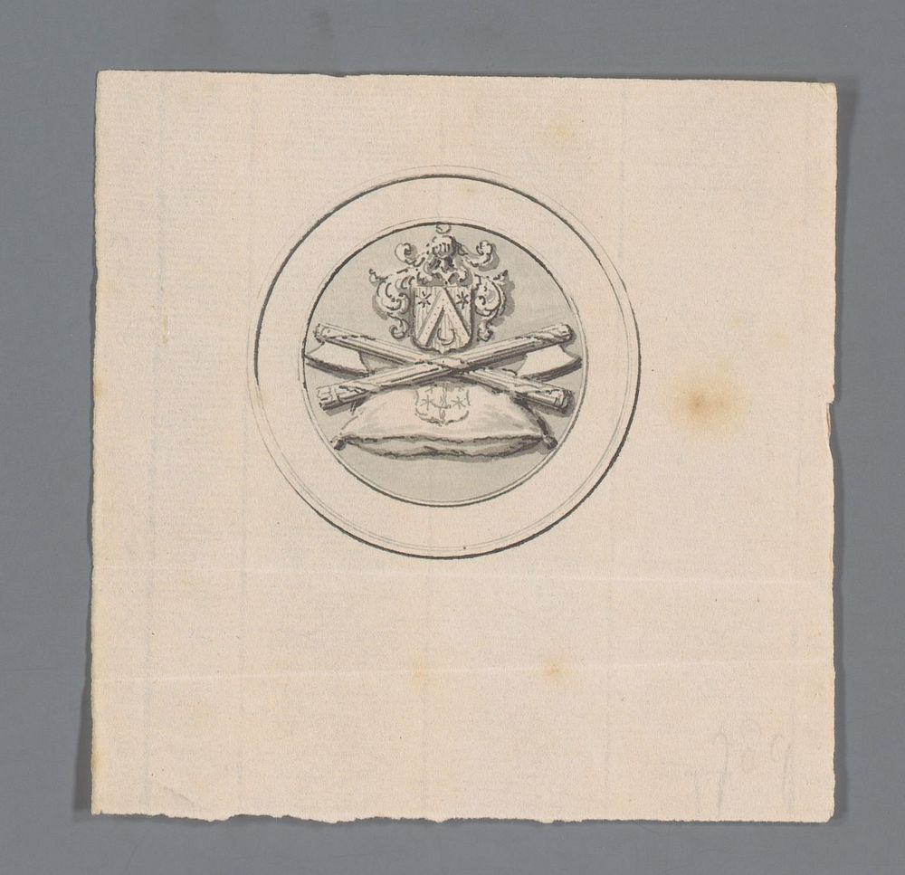 Ontwerp voor een historiepenning voor raad, schepen en oud-burgemeester van Haarlem Pieter van der Camer (1743) by anonymous