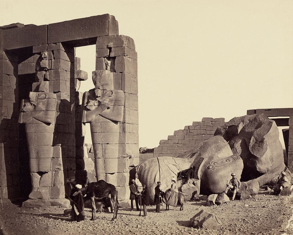 Fallen Colossus from the Ramesseum, Thebes by Francis Frith