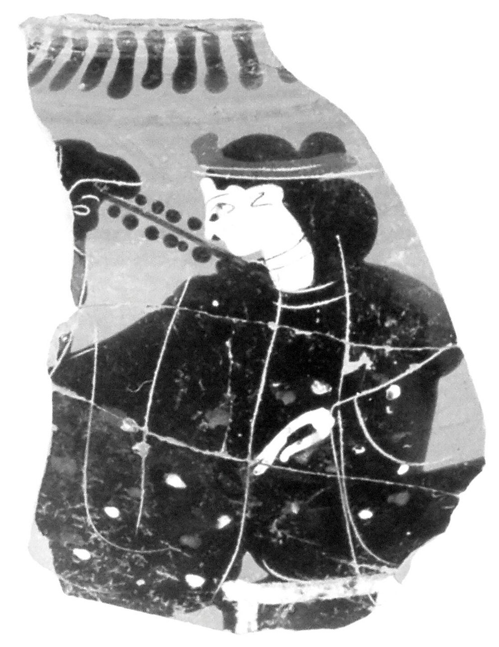 Attic Black-Figure Neck Amphora Fragment (comprised of 4 Joined Fragments)